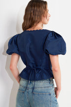 SCALLOP KISS WOVEN TOP Flying Tomato