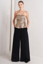 LIQUID GOLD WOVEN TOP Flying Tomato