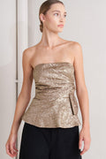 LIQUID GOLD WOVEN TOP Flying Tomato