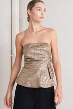LIQUID GOLD WOVEN TOP Flying Tomato