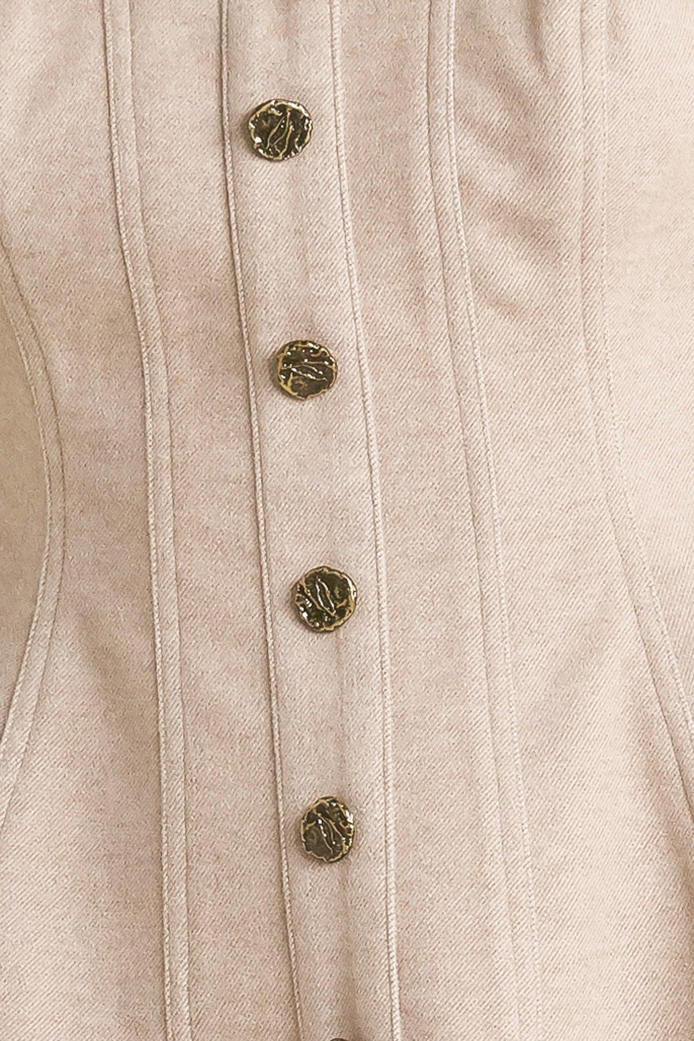 MODERN CORSET MOCHA KNIT TOP Flying Tomato