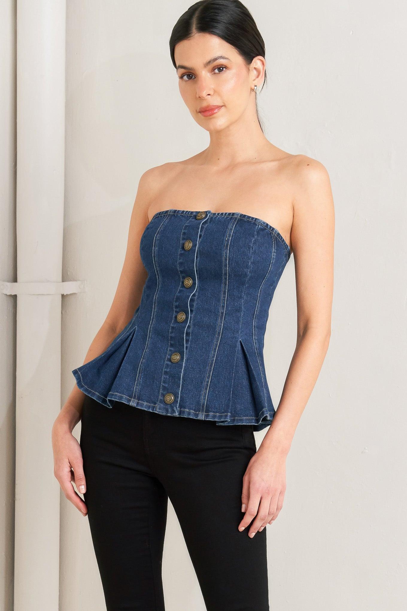 URBAN FABLE DENIM TOP Flying Tomato