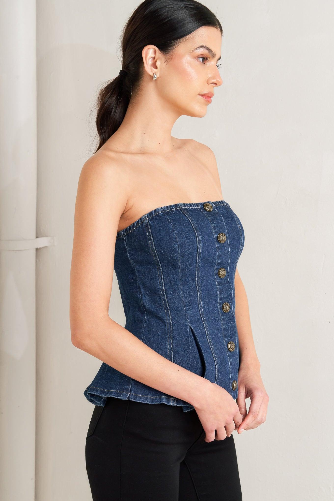 URBAN FABLE DENIM TOP Flying Tomato