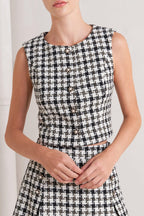 MONA CHECK TWEED VEST Flying Tomato