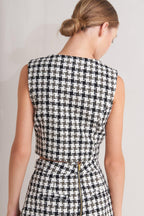 MONA CHECK TWEED VEST Flying Tomato