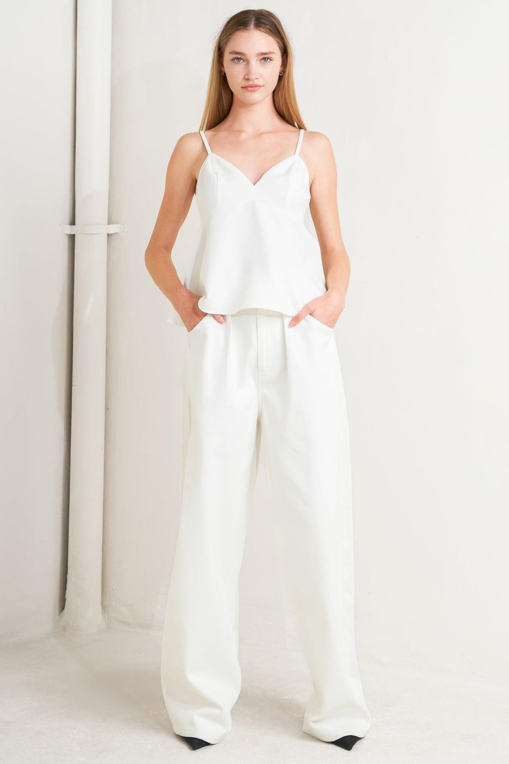 MINIMAL MOOD WOVEN CAMI TOP Flying Tomato