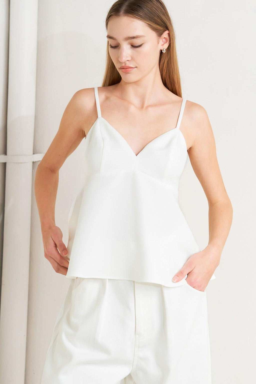 MINIMAL MOOD WOVEN CAMI TOP Flying Tomato