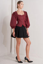 AMOUR SCALLOP WOVEN TOP Flying Tomato