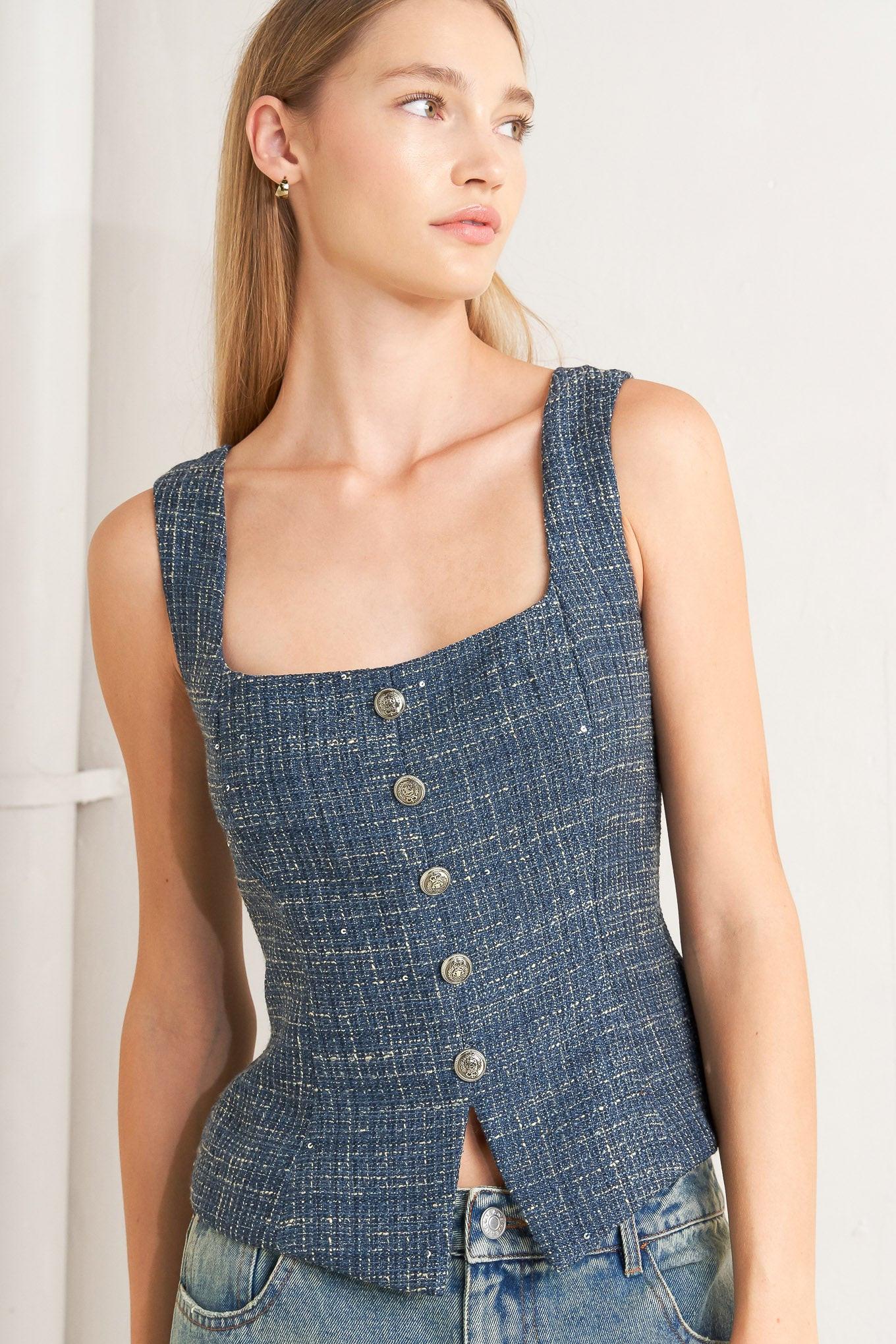 STUDIO FEMME LOOK TWEED TOP Flying Tomato
