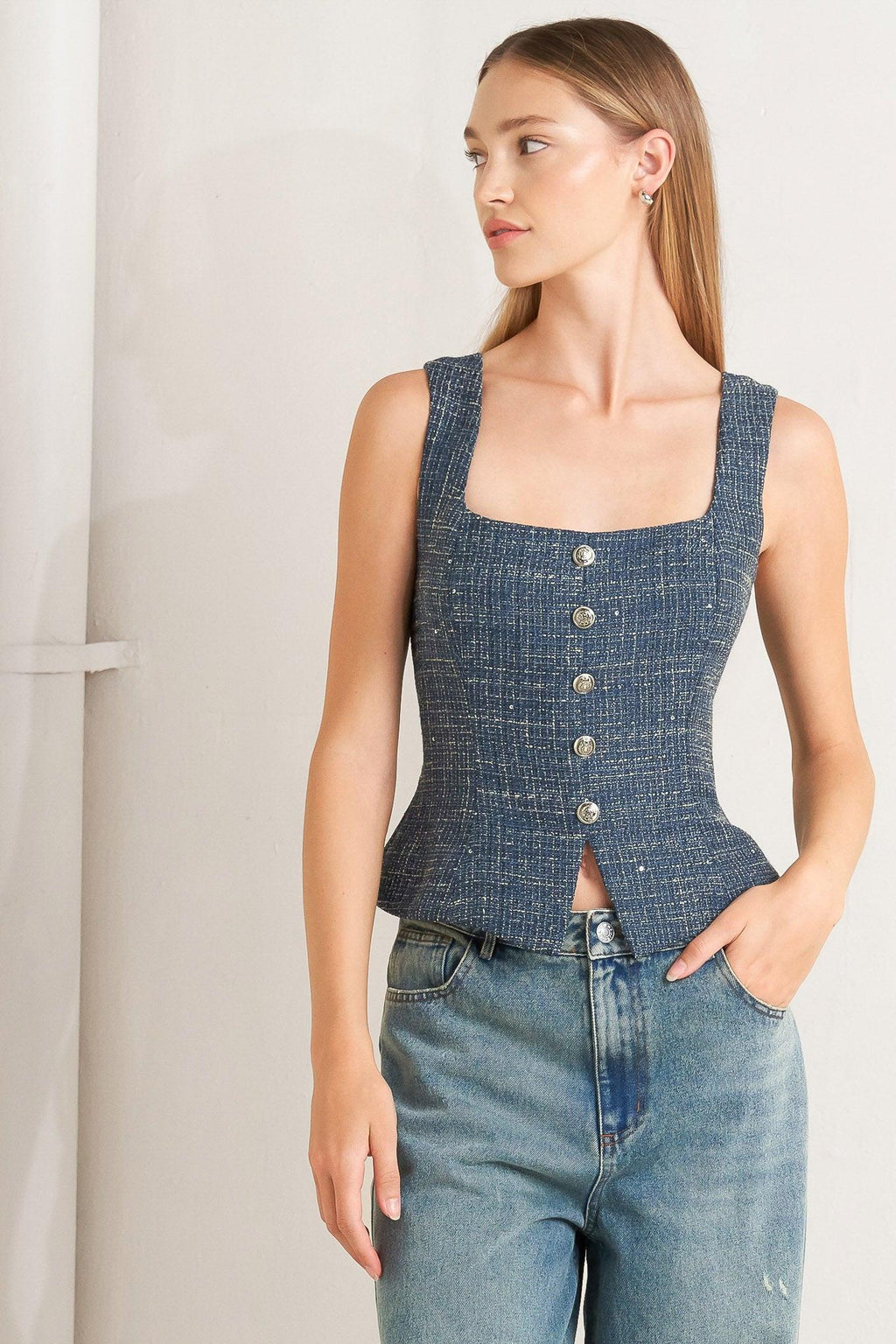 STUDIO FEMME LOOK TWEED TOP Flying Tomato