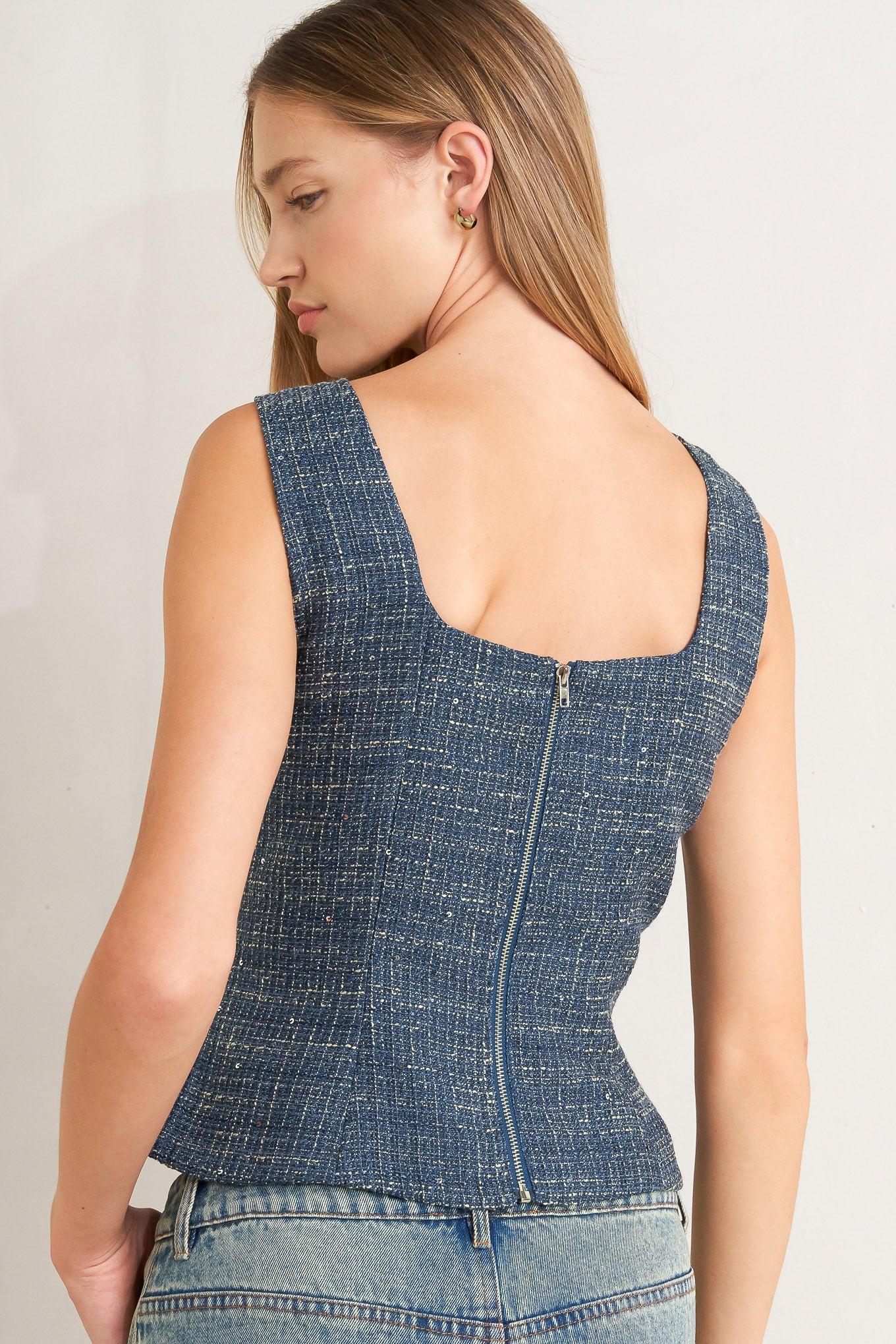 STUDIO FEMME LOOK TWEED TOP Flying Tomato