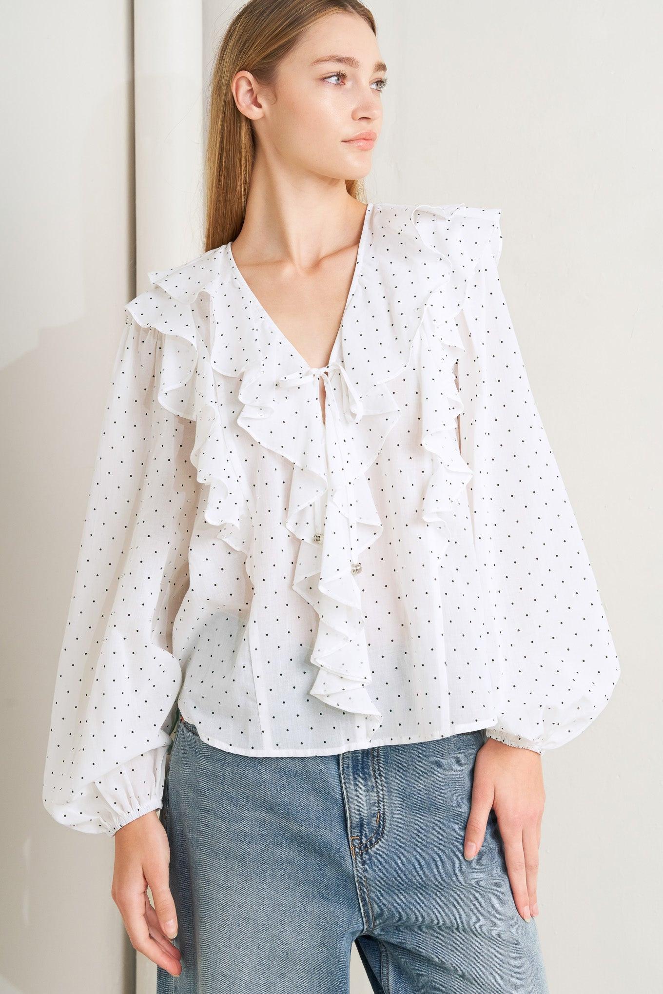 MADE OF DREAMS POLKA DOT WOVEN TOP Flying Tomato