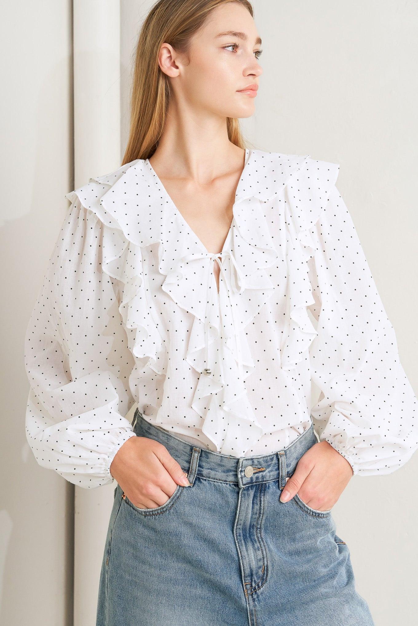 MADE OF DREAMS POLKA DOT WOVEN TOP Flying Tomato