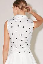 CAFÉ NOIR POLKA WOVEN TOP Flying Tomato