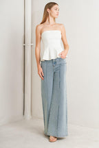 SUBTLE DRAMA WOVEN TOP Flying Tomato