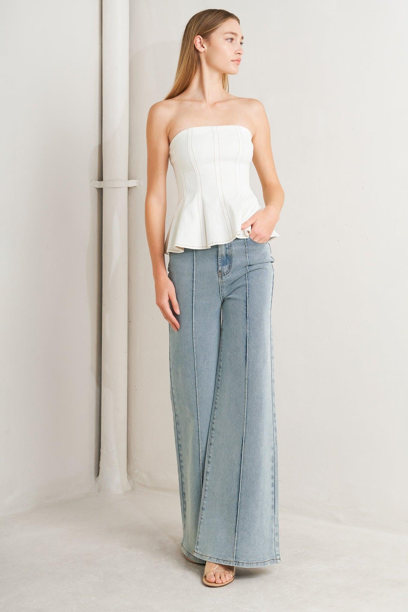 SUBTLE DRAMA WOVEN TOP Flying Tomato