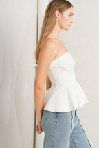 SUBTLE DRAMA WOVEN TOP Flying Tomato