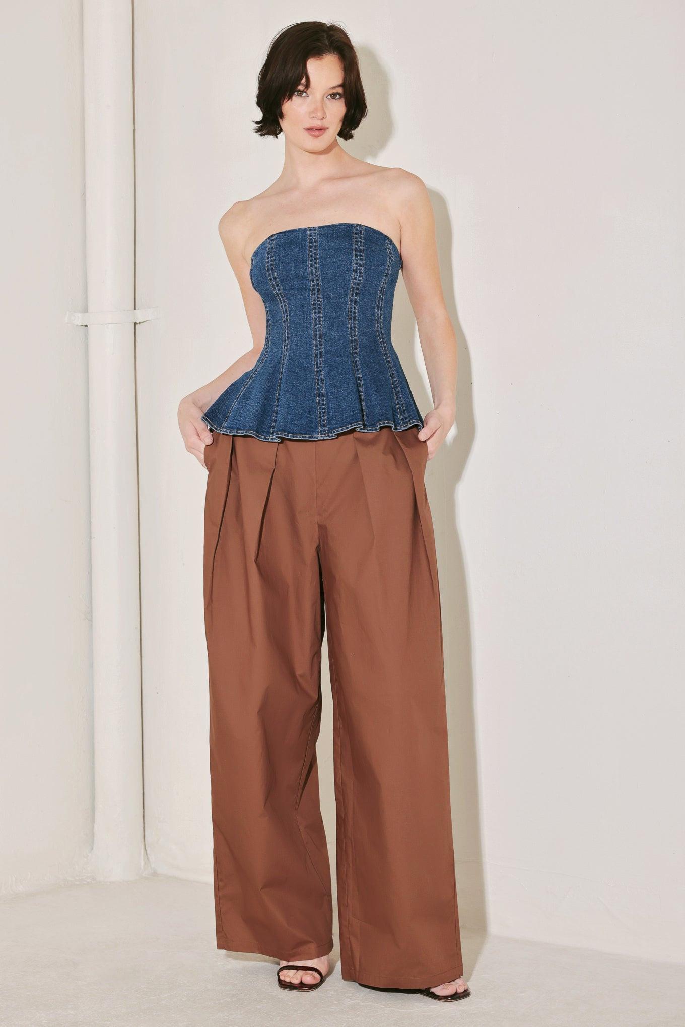 POWER PLAY DENIM TOP Flying Tomato