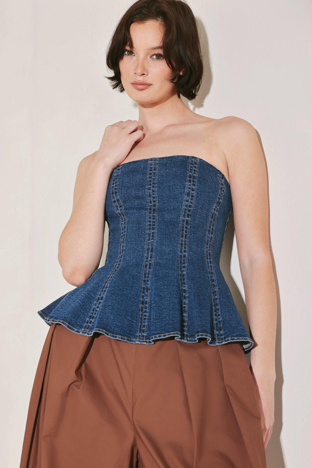 POWER PLAY DENIM TOP Flying Tomato