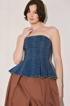 POWER PLAY DENIM TOP Flying Tomato
