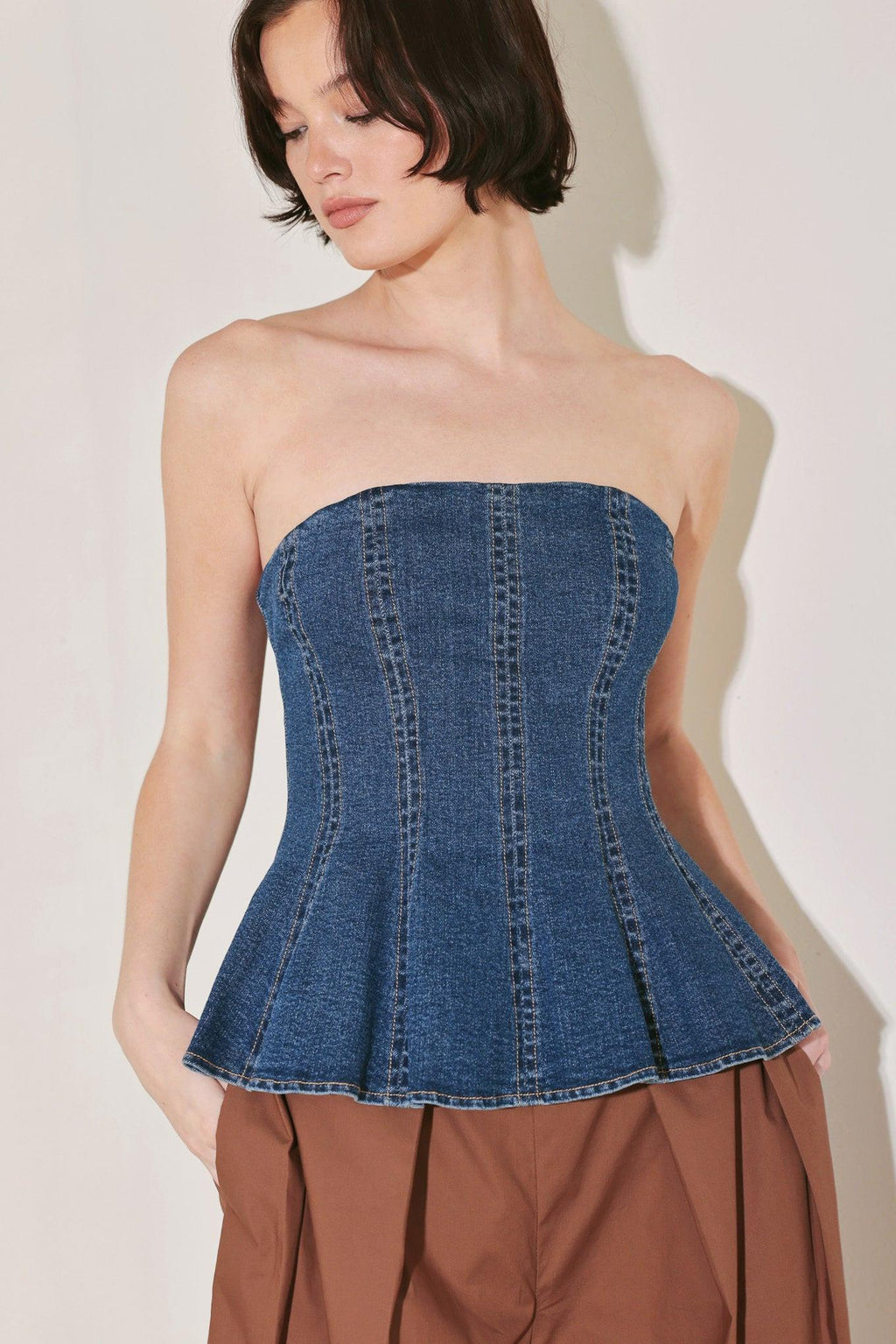 POWER PLAY DENIM TOP Flying Tomato
