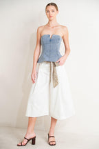 MODERN MERMAID CORSET DENIM TOP Flying Tomato