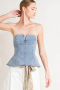 MODERN MERMAID CORSET DENIM TOP Flying Tomato