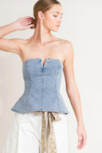 MODERN MERMAID CORSET DENIM TOP Flying Tomato