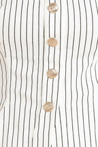 EFFORTLESS FORM STRIPE WOVEN TWILL TOP Flying Tomato
