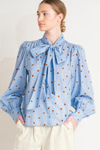 THE POLKA POWER MOVE WOVEN TOP Flying Tomato