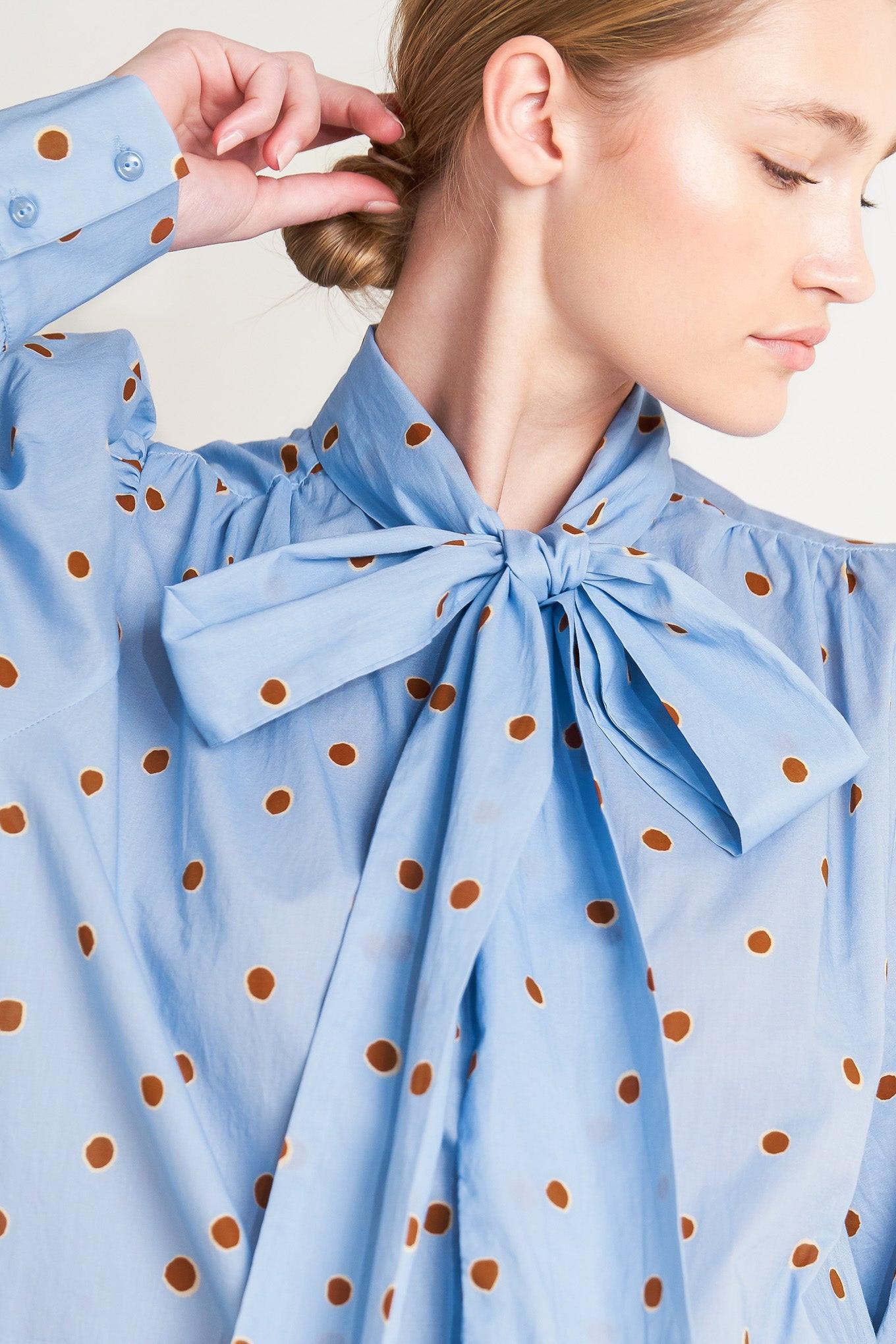 THE POLKA POWER MOVE WOVEN TOP Flying Tomato