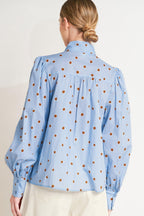 THE POLKA POWER MOVE WOVEN TOP Flying Tomato