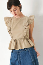 WHITE BLOSSOM WOVEN TOP Flying Tomato