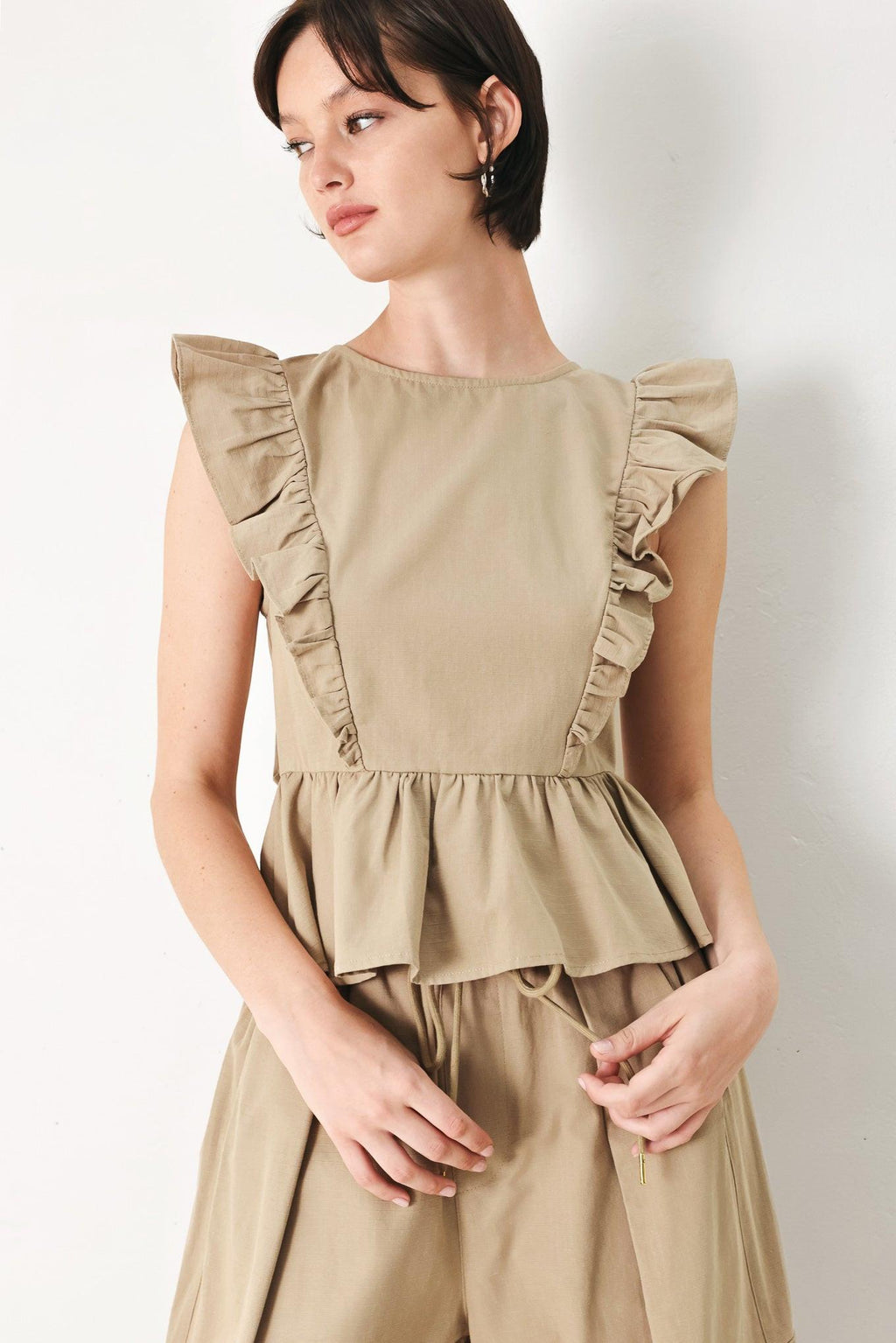 WHITE BLOSSOM WOVEN TOP Flying Tomato