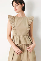 WHITE BLOSSOM WOVEN TOP Flying Tomato