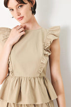 WHITE BLOSSOM WOVEN TOP Flying Tomato