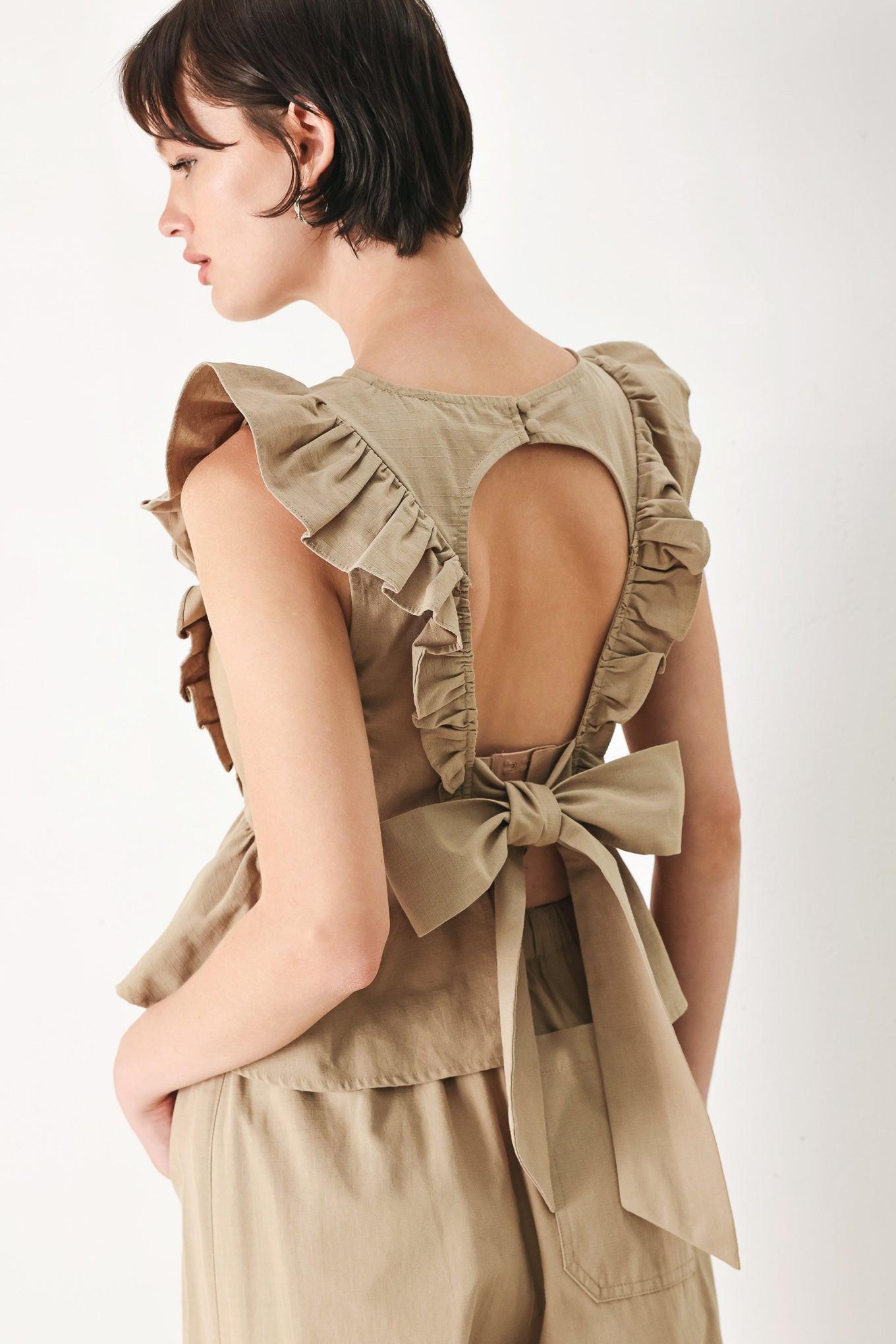 WHITE BLOSSOM WOVEN TOP Flying Tomato