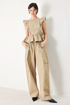 WHITE BLOSSOM WOVEN TOP Flying Tomato