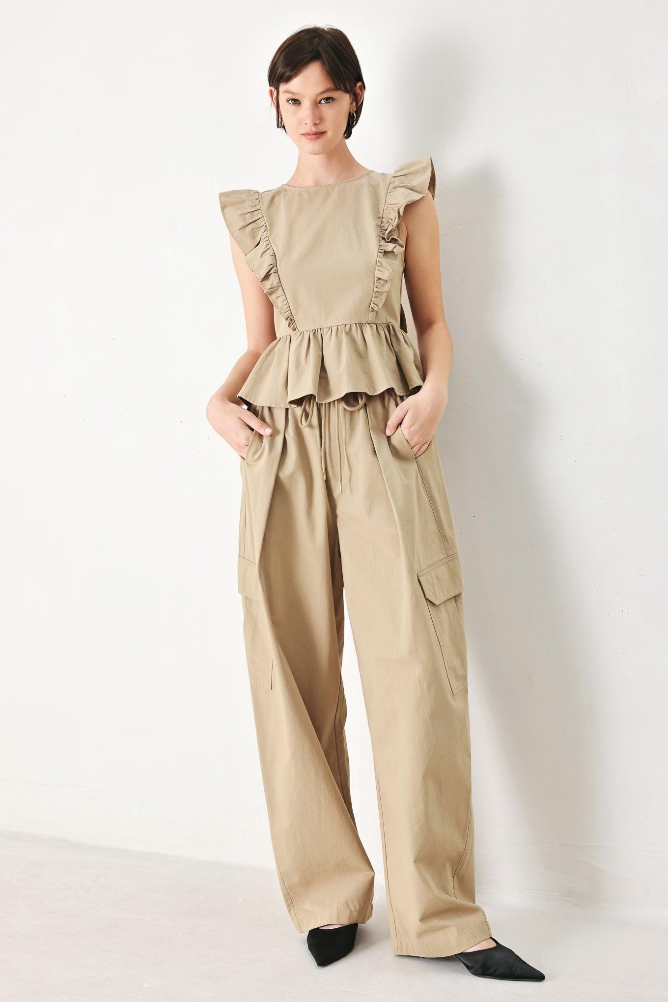 WHITE BLOSSOM WOVEN TOP Flying Tomato