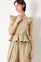 WHITE BLOSSOM WOVEN TOP Flying Tomato