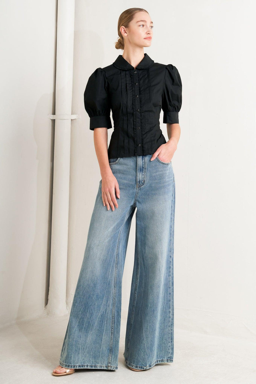 REFINED ROMANCE WOVEN TOP Flying Tomato