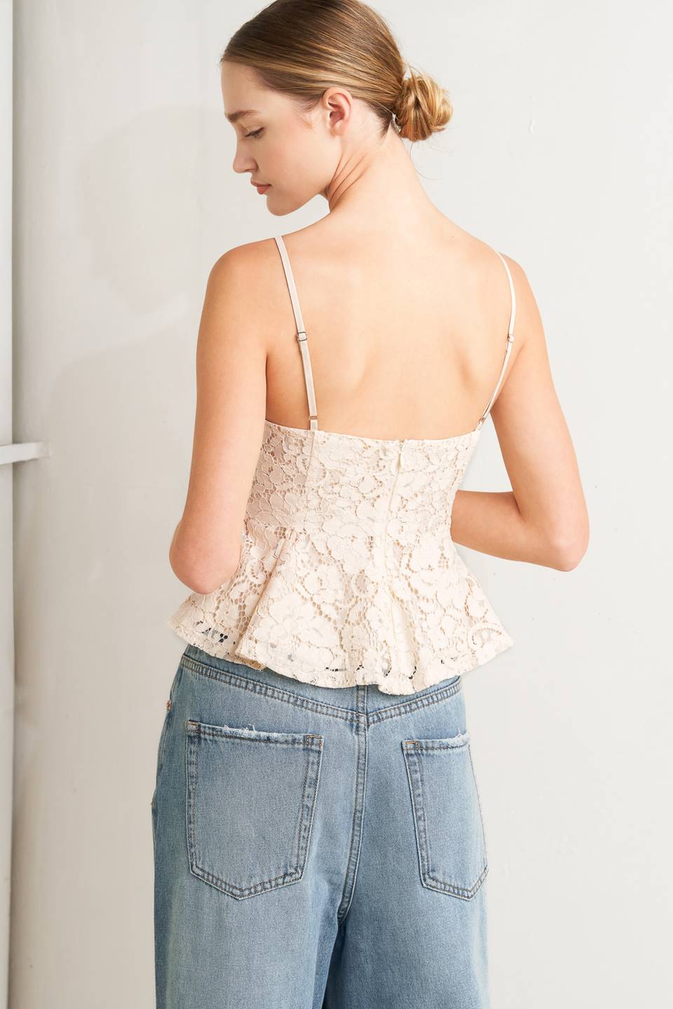 PURELY ROMANTIC WOVEN LACE CAMI TOP Flying Tomato