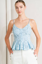 PURELY ROMANTIC WOVEN LACE CAMI TOP Flying Tomato