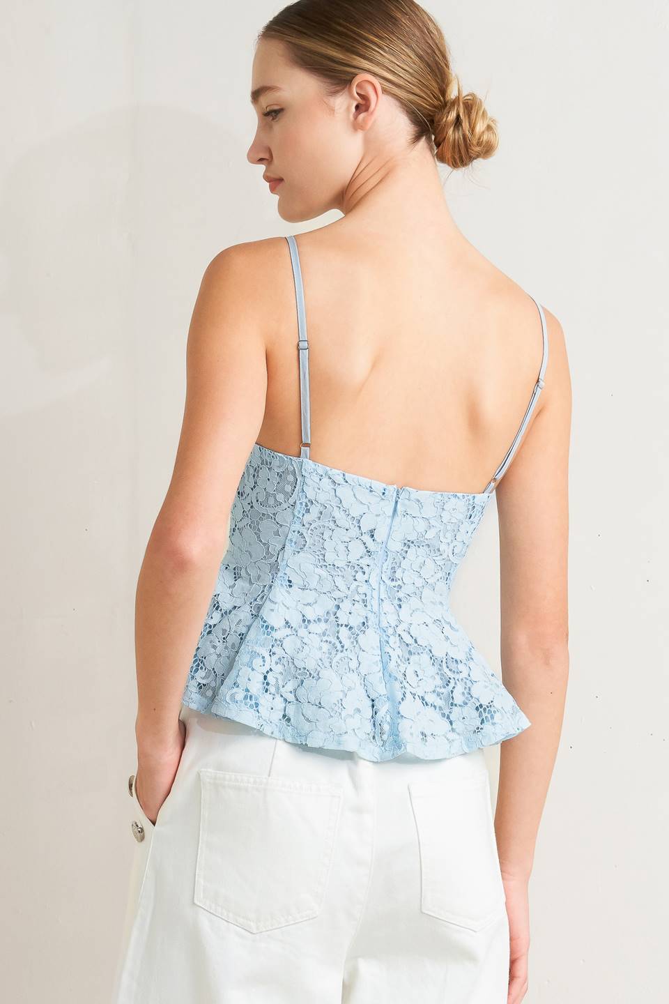 PURELY ROMANTIC WOVEN LACE CAMI TOP Flying Tomato