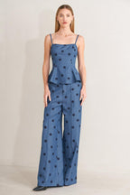 [PREORDER] MIDNIGHT POLKA WOVEN TOP Flying Tomato