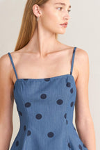 [PREORDER] MIDNIGHT POLKA WOVEN TOP Flying Tomato