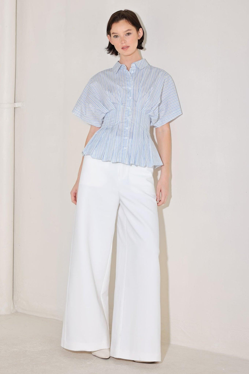 SKYLINE STRIPE WOVEN TOP Flying Tomato