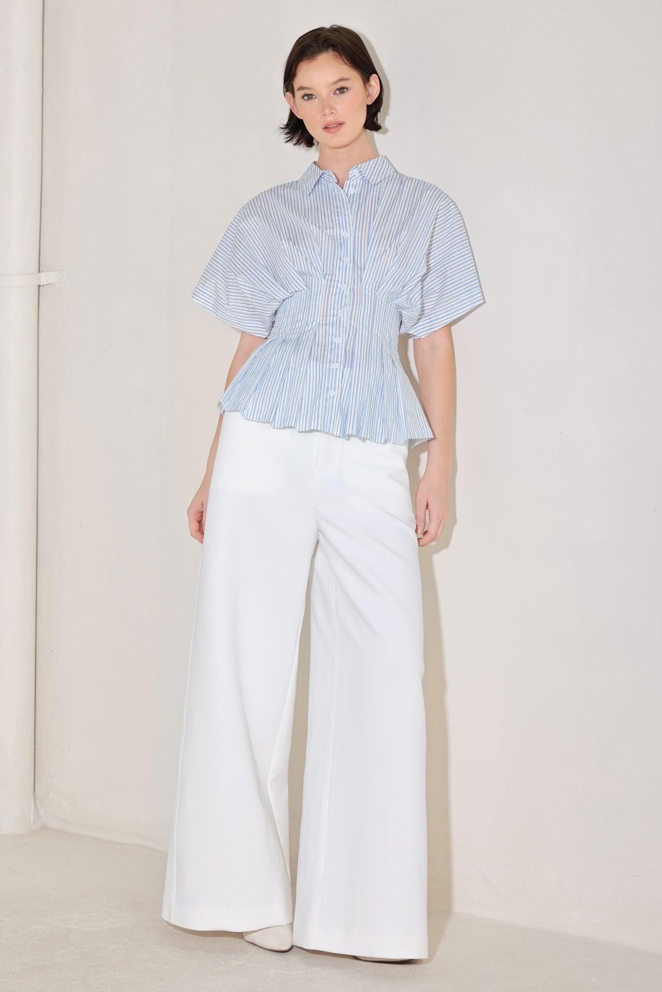 SKYLINE STRIPE WOVEN TOP Flying Tomato