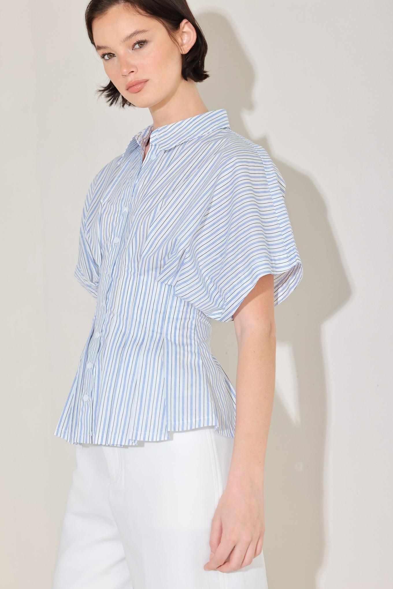 SKYLINE STRIPE WOVEN TOP Flying Tomato