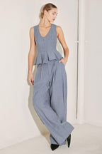MARINA PINSTRIPE WOVEN TOP Flying Tomato